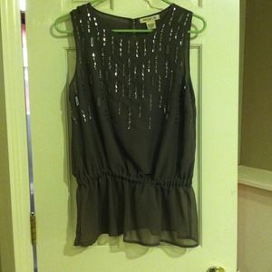 Charcoal beaded Arden B top (bundle)