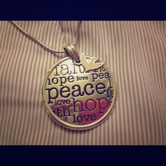 Love-Peace Silver Necklace by 'Brighton'