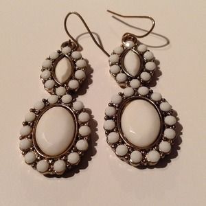 Antique white beads earrings.