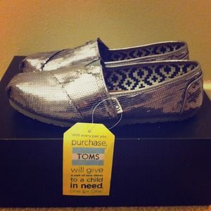 TOMS Grey/Silver Woman's Glitters