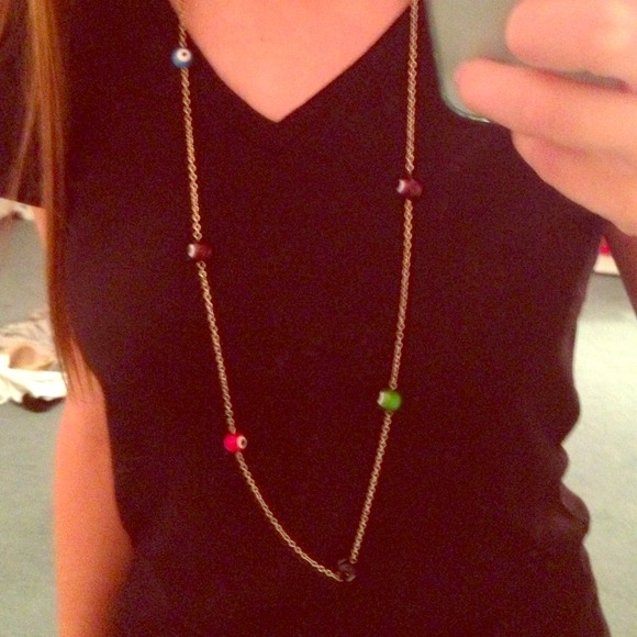 Long chain eye necklace
