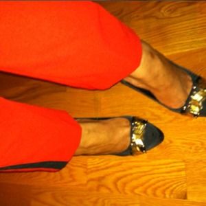 Black Pumps! Gold Accents!
