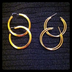 Vintage Costume Gold Loop Earrings