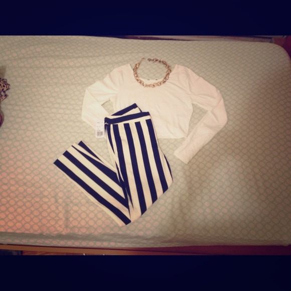 Vertical striped pants