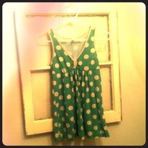 Green/Cream polka dot tank