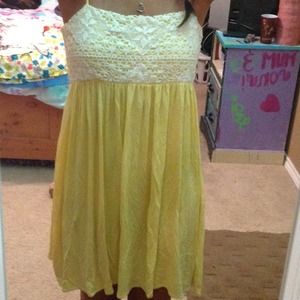 Yellow lace dress