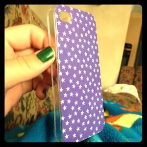 Purple+white star iPhone 4/4s case lightly used