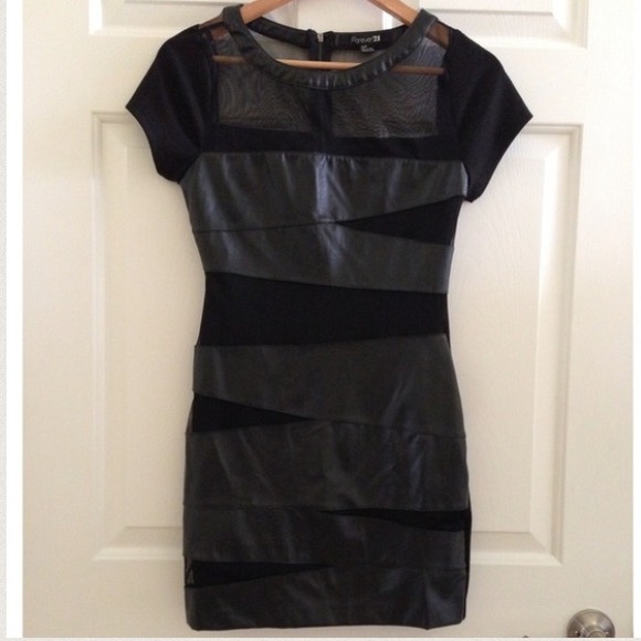 Faux Leather and Mesh LBD