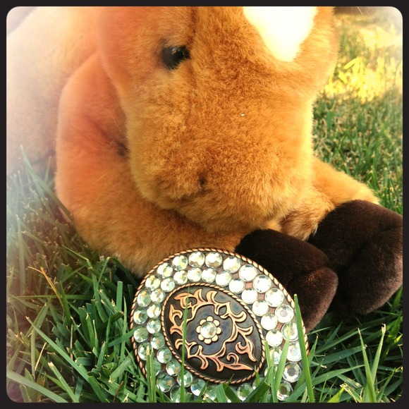 Beautiful Brass-Gem Belt Buckle - Picture 1 of 3