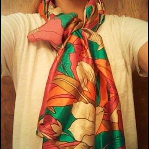 Silky flower scarf or cover up