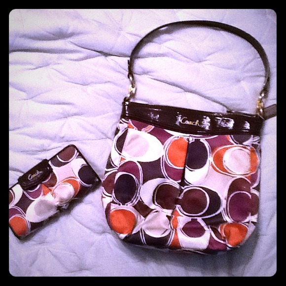 Authentic Coach Handbag and Matching Wallet