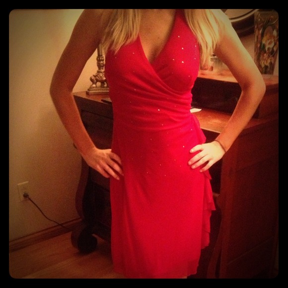 Red cocktail dress