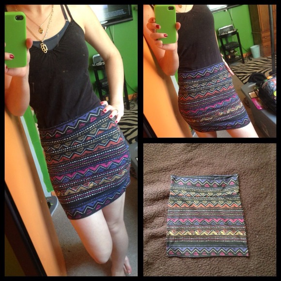Aztec Print Pencil Skirt