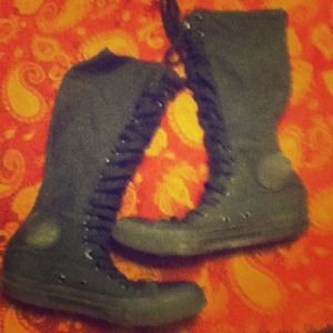 Knee high black Converse