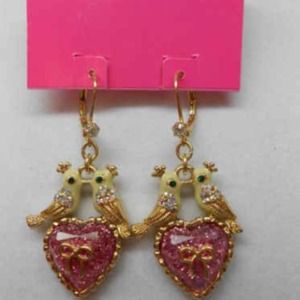 Betsey Johnson love bird earrings