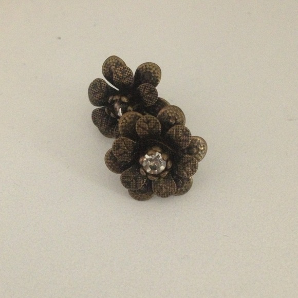Bronze flower earrings
