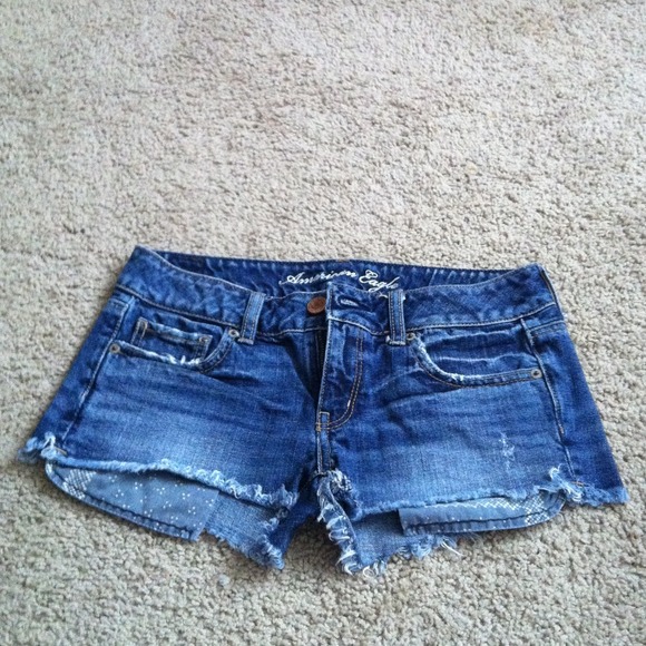 Blue denim shorts