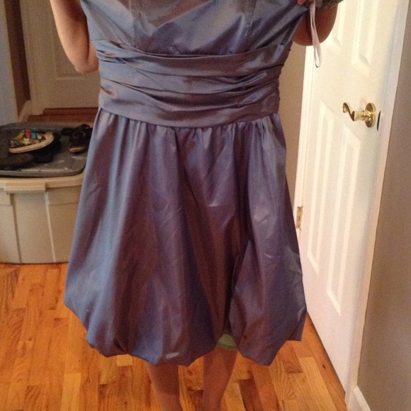 Blue ish grey brides maid dress