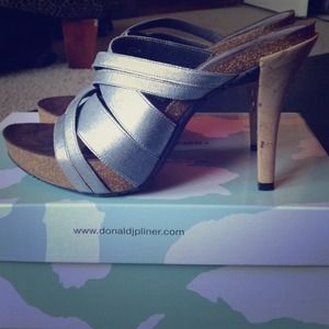 Donald J. Pliner Silver Strappy Sandals