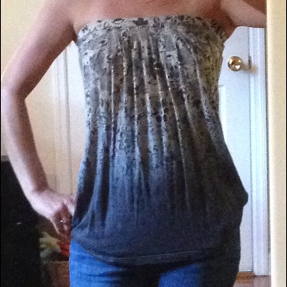 Urban Outfitters grey & tan strapless tank