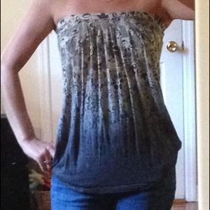 Urban Outfitters grey & tan strapless tank