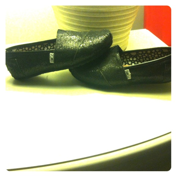 Black Glitter TOMS
