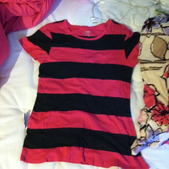 Pink and gray striped shirt