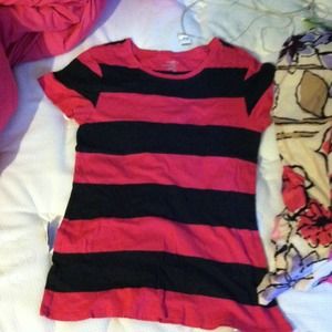 Pink and gray striped shirt