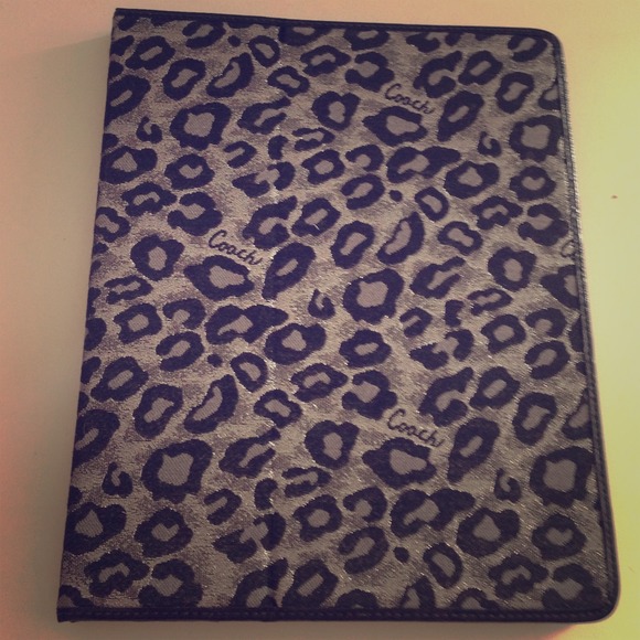 Coach ocelot iPad cover with stand.