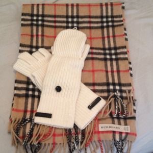 100% authentic Burberry scarf and glove set!