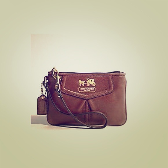 Authentic Coach Brown Madison Wristlet