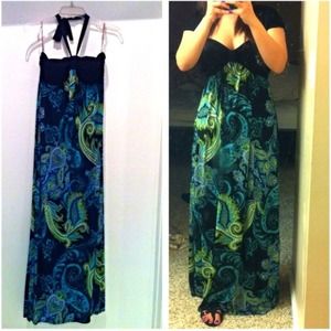 Paisley print maxi dress