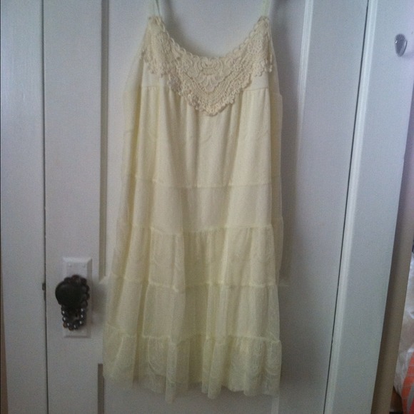 cream colored Lacey dress