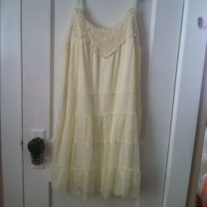 cream colored Lacey dress