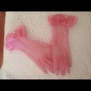 Woman's transparent soft  Vintage repro gloves