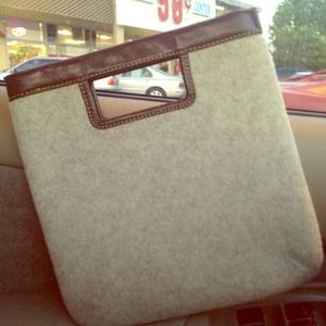 Banana Republic grey wool clutch bag NWT