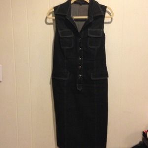 Donna Degnan dark denim dress.
