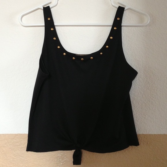 Studded tie crop top.