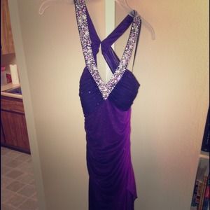 Sparkly purple halter ball/prom dress
