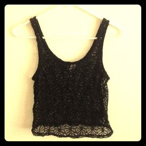 Black see through crop top