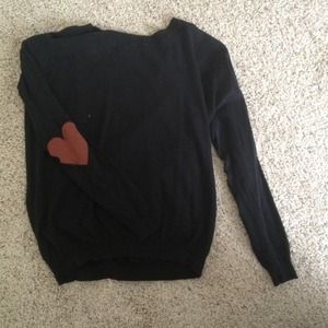 Black sweater w/ heart elbow patches ❤ ASOS