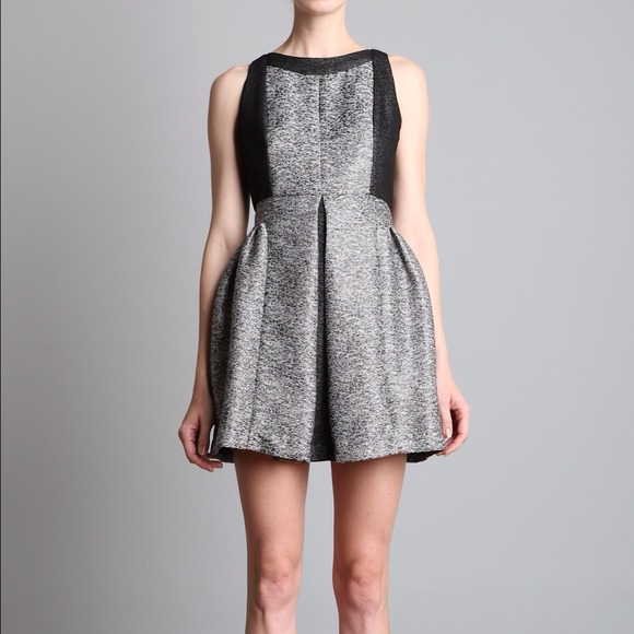 Aryn K Gray Silver Jacquard Dress Size XS and S