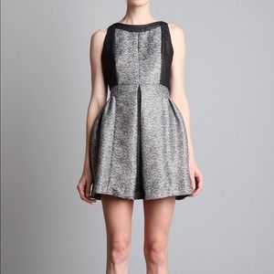 Aryn K Gray Silver Jacquard Dress Size XS and S