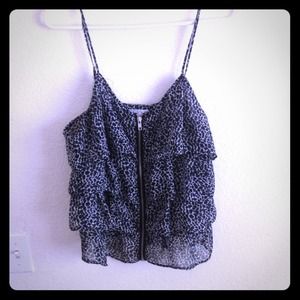 Black ruffled tank