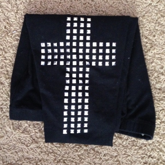 Studded cross leggings.