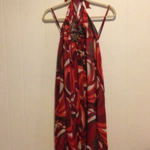 BCBG silk halter dress.