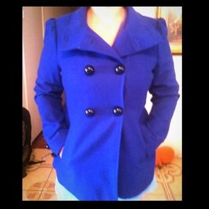 Royal blue wool coat