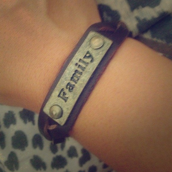SOLD**Brown Braided Leather FAMILY bracelet