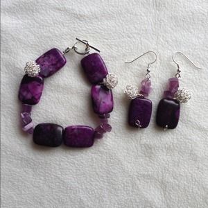 Handmade earring and bracelet set!