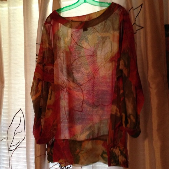 Lane Bryant sheer dolman sleeve top